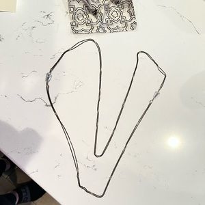 CHAN LUU oxidized sterling silver and crystal station necklace 36” in length